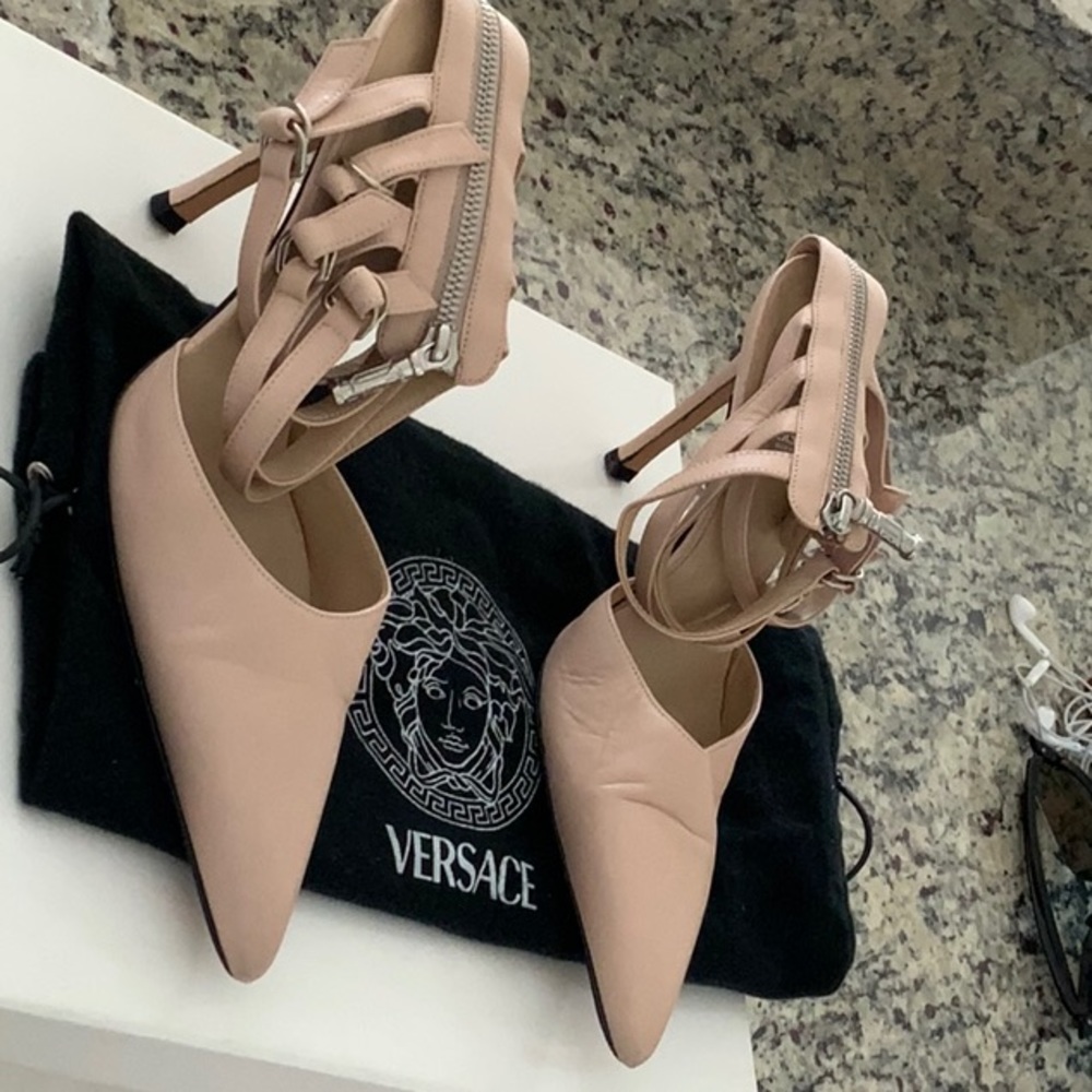Vintage VERSACE   heels worn once after bought LV